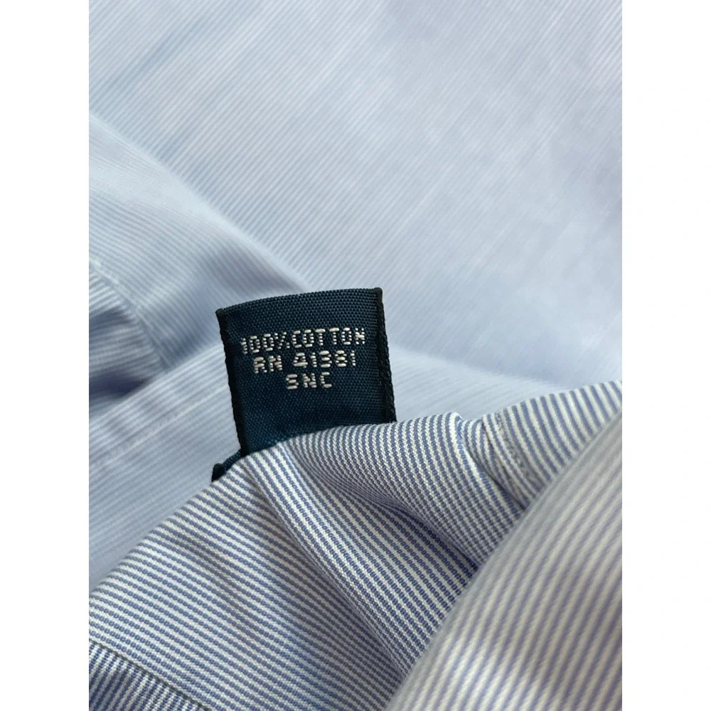 Polo Ralph Lauren Shirt Mens 16.5 - 32/33 Striped 100% Cotton Button Up